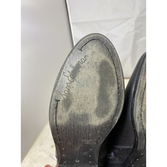 Sam Edelman Petty Leather Zippered Low Heel Ankle Bootie Black Size 6 - Picture 6 of 9